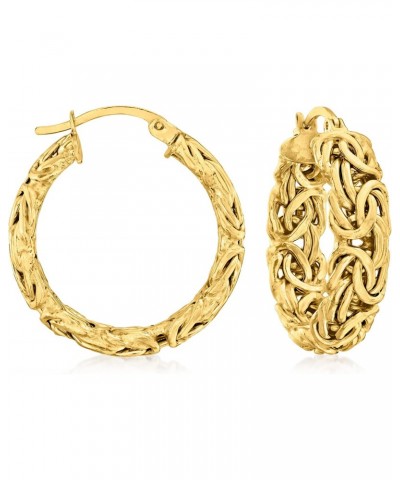 18kt Gold Over Sterling Small Byzantine Hoop Earrings $31.82 Earrings