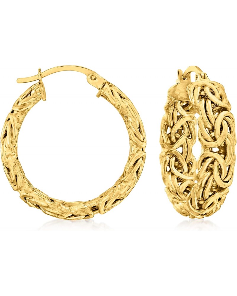 18kt Gold Over Sterling Small Byzantine Hoop Earrings $31.82 Earrings