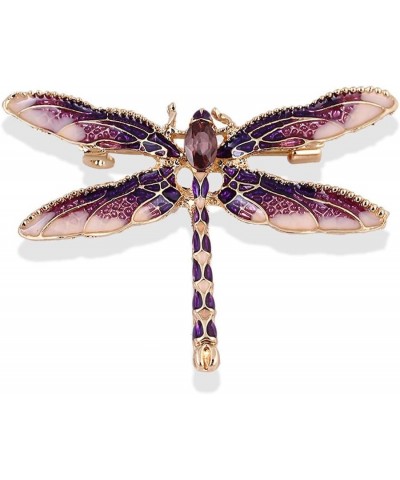 Dragonfly Brooches For Women Enamel Insect Dragonfly Brooch Men Suit Dress Brooches Pin Purple Fashion $4.13 Brooches & Pins