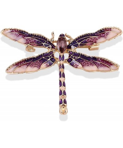 Dragonfly Brooches For Women Enamel Insect Dragonfly Brooch Men Suit Dress Brooches Pin Purple Fashion $4.13 Brooches & Pins