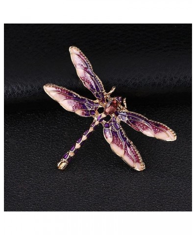 Dragonfly Brooches For Women Enamel Insect Dragonfly Brooch Men Suit Dress Brooches Pin Purple Fashion $4.13 Brooches & Pins