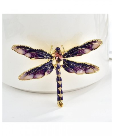 Dragonfly Brooches For Women Enamel Insect Dragonfly Brooch Men Suit Dress Brooches Pin Purple Fashion $4.13 Brooches & Pins