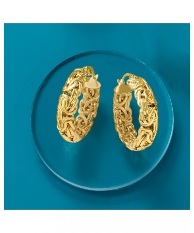 18kt Gold Over Sterling Small Byzantine Hoop Earrings $31.82 Earrings