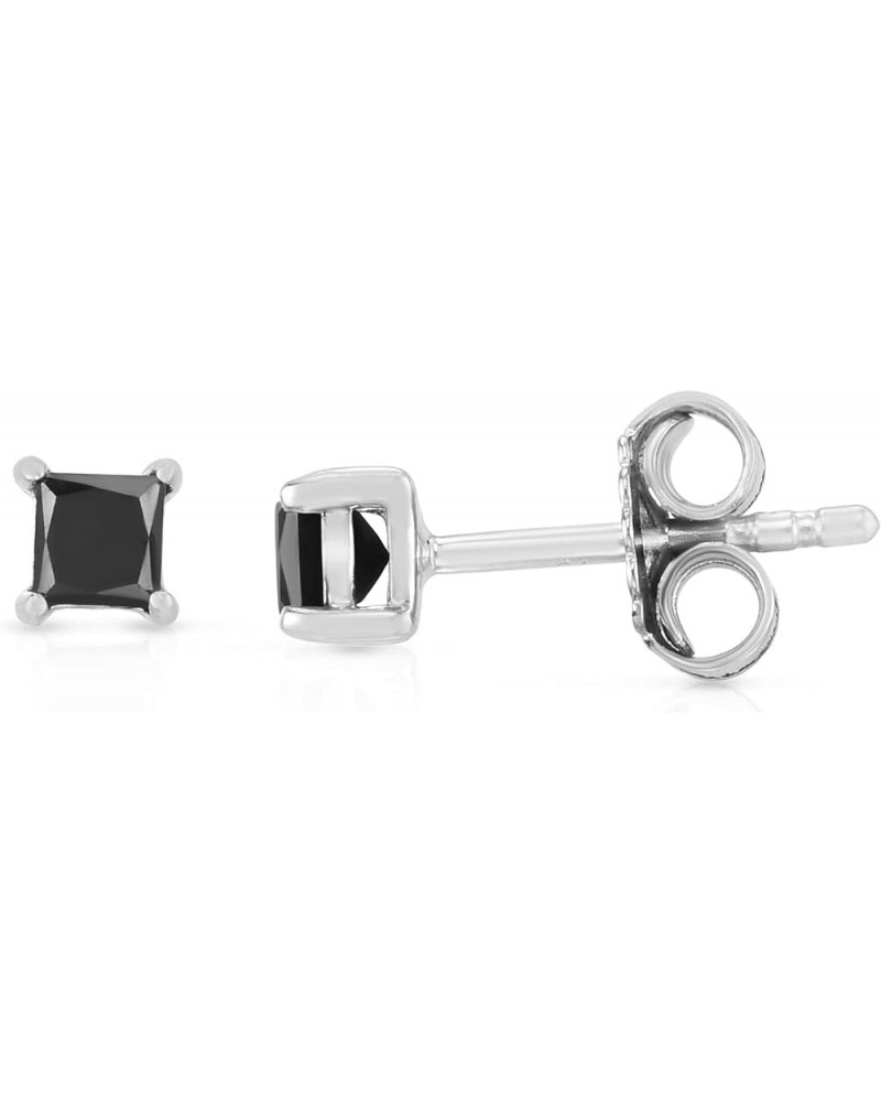 Princess Cut Black Diamond Stud Earrings for Men 925 Sterling Silver Tiny Goth Studs 0.38 $33.45 Earrings