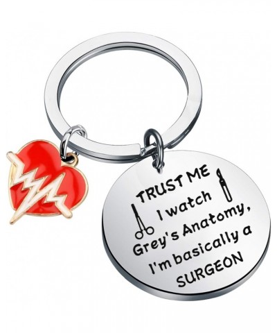 Trust Me I Watch Grey's I'm Basically A Surgeon Grey's TV Show Inspired Keychain Gift Grey's Anatomy Surgeon $9.89 Pendants