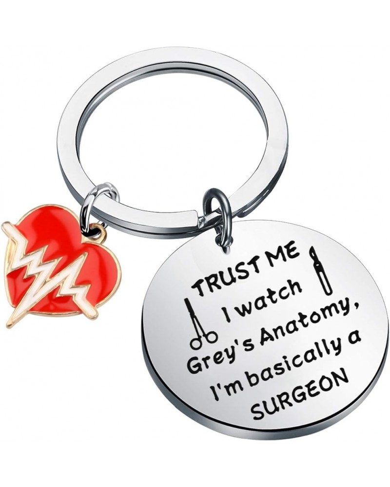 Trust Me I Watch Grey's I'm Basically A Surgeon Grey's TV Show Inspired Keychain Gift Grey's Anatomy Surgeon $9.89 Pendants