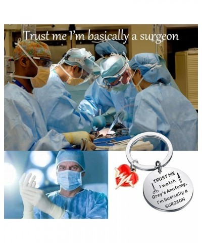 Trust Me I Watch Grey's I'm Basically A Surgeon Grey's TV Show Inspired Keychain Gift Grey's Anatomy Surgeon $9.89 Pendants