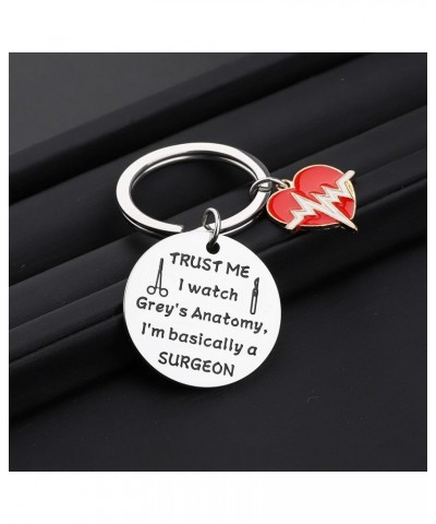 Trust Me I Watch Grey's I'm Basically A Surgeon Grey's TV Show Inspired Keychain Gift Grey's Anatomy Surgeon $9.89 Pendants