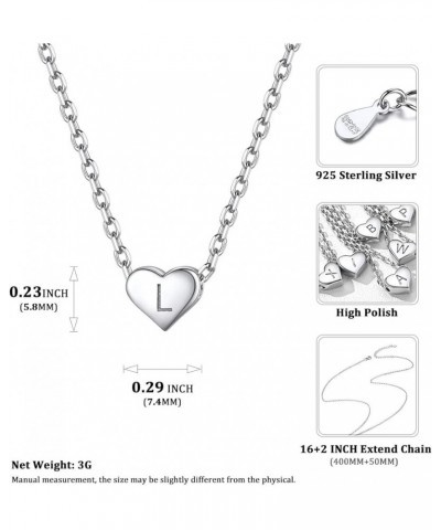 925 Sterling Silver Heart Initial Necklaces for Women Girls-Dainty Personalized Heart Pendant Letter Alphabet Necklace for Wo...