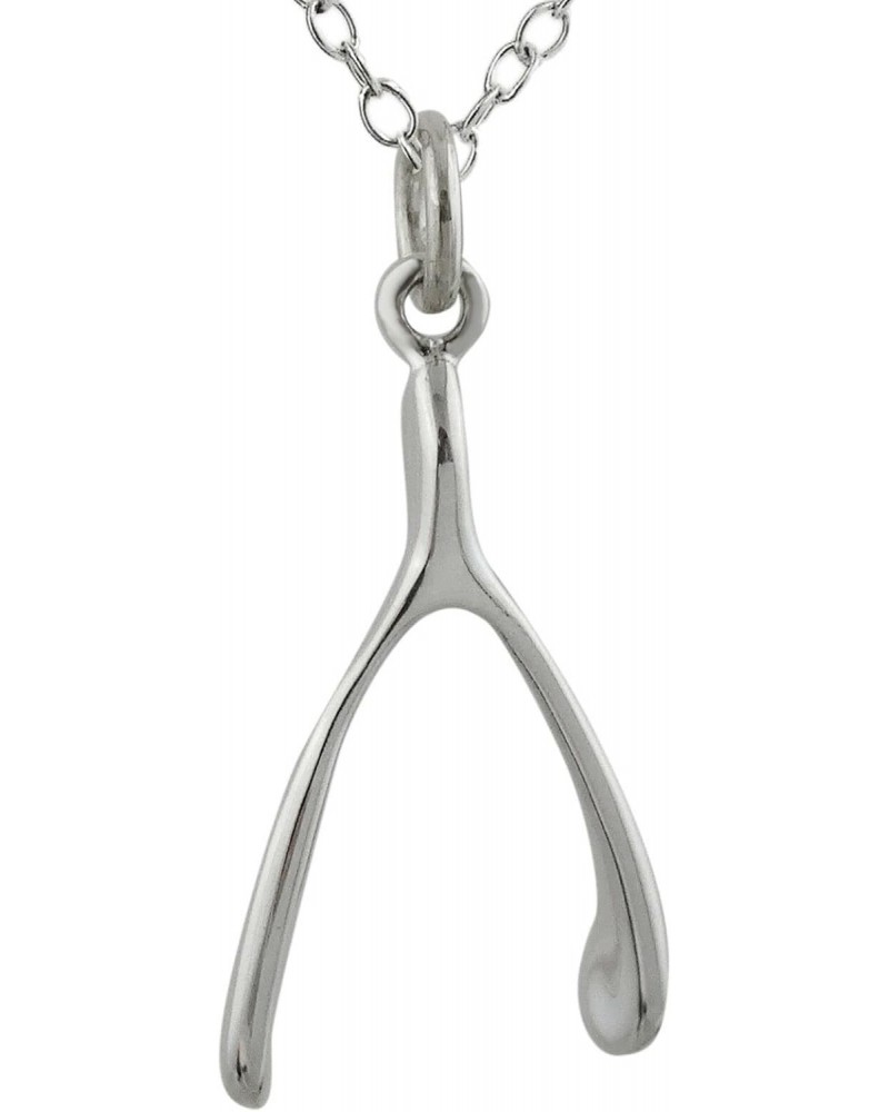 Wishbone Charm Necklace - 925 Sterling Silver - Luck Lucky Make a Wish Bones New $22.50 Necklaces