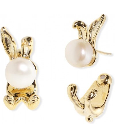 Easter Bunny Small Stud Gold Earrings for Women - Trendy Unique Elegant Special Kawaii Girl Spring Rabbit Jewelry Gift Gold $...