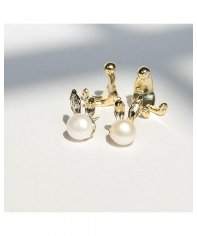 Easter Bunny Small Stud Gold Earrings for Women - Trendy Unique Elegant Special Kawaii Girl Spring Rabbit Jewelry Gift Gold $...