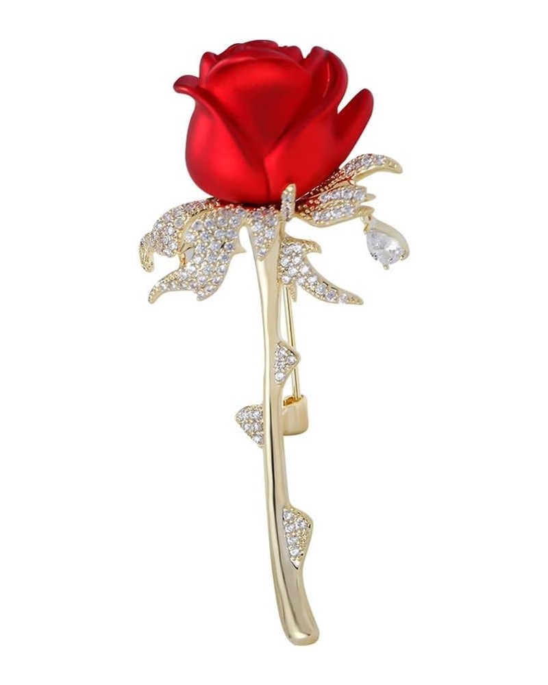 Rose Rhinestone Brooch Pins for Women Men Crystal Rhinestone Rose Brooch Pin Flower Bouquet Brooches Lapel Brooches Fashion B...