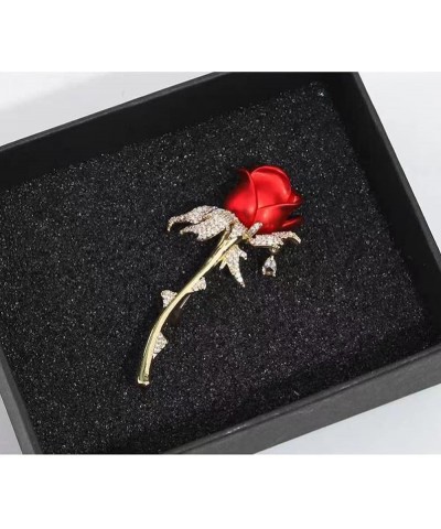 Rose Rhinestone Brooch Pins for Women Men Crystal Rhinestone Rose Brooch Pin Flower Bouquet Brooches Lapel Brooches Fashion B...