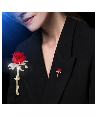 Rose Rhinestone Brooch Pins for Women Men Crystal Rhinestone Rose Brooch Pin Flower Bouquet Brooches Lapel Brooches Fashion B...