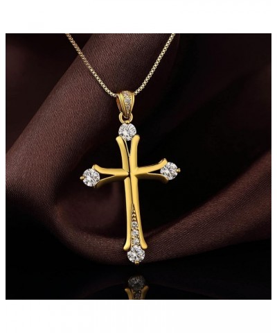 Cross Pendant Necklace for Women,14K Gold Plated 316L Stainless Steel Jesus Christ Cross Pendant Necklace,Necklaces Gift for ...