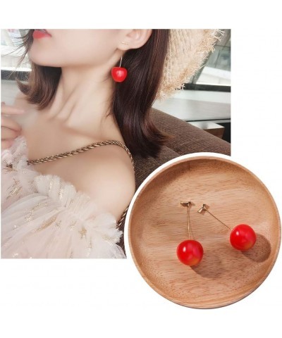 Valentine's Day Gifts for Her 18K Gold Cherry Stud Earrings for Women Girl Girlfriend Wife Family Large Red $8.69 Earrings