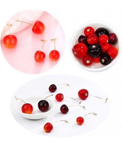 Valentine's Day Gifts for Her 18K Gold Cherry Stud Earrings for Women Girl Girlfriend Wife Family Large Red $8.69 Earrings