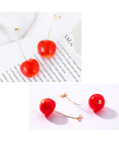 Valentine's Day Gifts for Her 18K Gold Cherry Stud Earrings for Women Girl Girlfriend Wife Family Large Red $8.69 Earrings