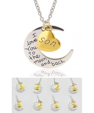 I Love You To The Moon and Back Family Collection Silver-and-Gold Chain Pendant Necklace Grandpa $7.64 Others