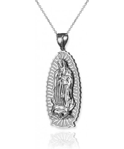 Sterling Silver Our Lady of Guadalupe Virgin Mary Pendant Necklace 16" Necklace $14.07 Necklaces