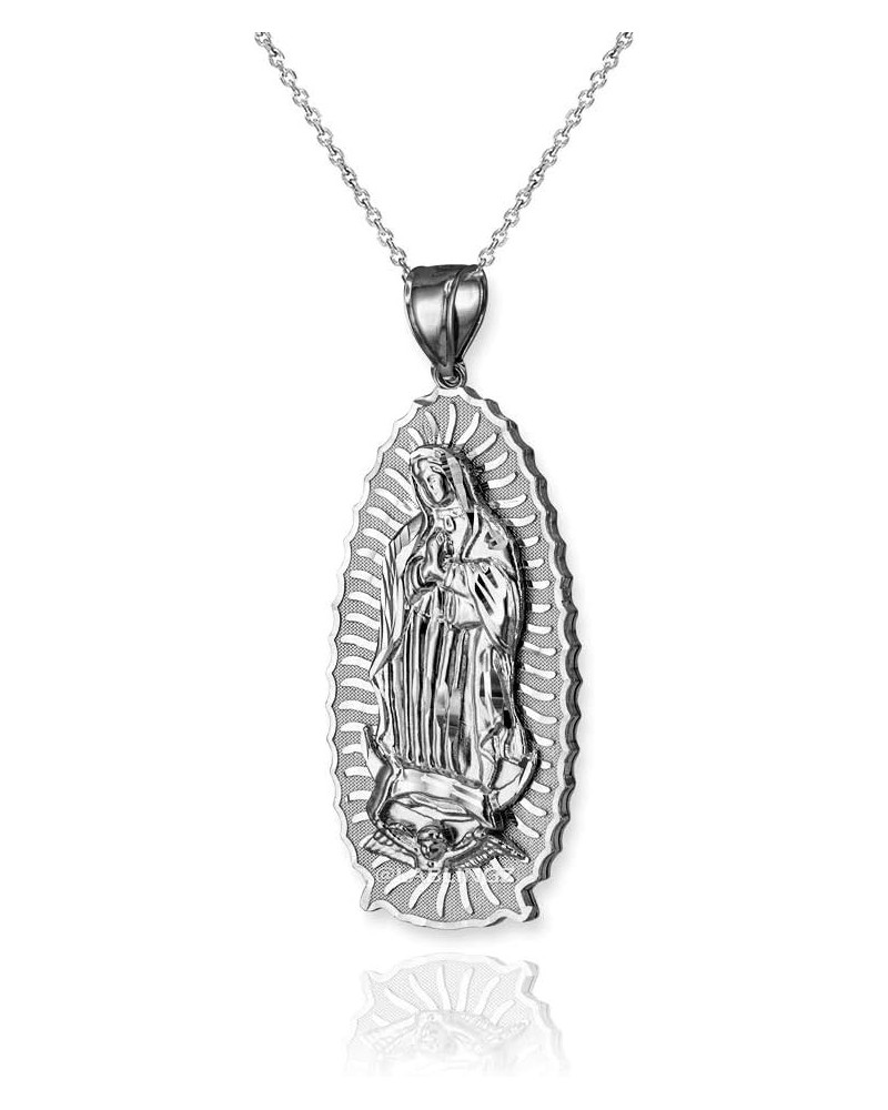 Sterling Silver Our Lady of Guadalupe Virgin Mary Pendant Necklace 16" Necklace $14.07 Necklaces