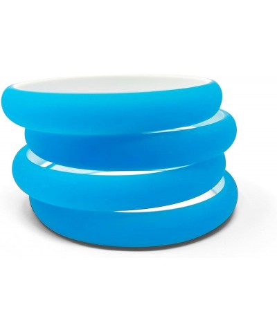 4 Pack Thin 1/2 Inch Fluorescent Bright Neon Colored Matt Finish 80s Style Bangle Bracelets 4 Pack Neon Blue $9.69 Bracelets