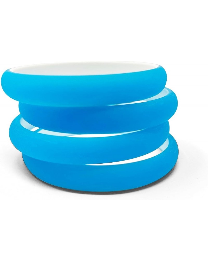 4 Pack Thin 1/2 Inch Fluorescent Bright Neon Colored Matt Finish 80s Style Bangle Bracelets 4 Pack Neon Blue $9.69 Bracelets