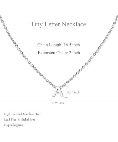 Small Initial Necklace for Women Stainless Steel Tiny Letter Necklace Personalized Name Necklace for Girls Q $8.00 Necklaces