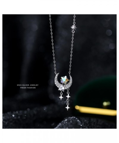 925 Sterling Silver Necklace for Women Cubic Zirconia/Pearl/Smile/Star and Moon Necklaces Trendy Boho Fashion Necklace J $11....