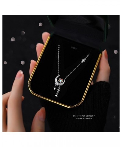 925 Sterling Silver Necklace for Women Cubic Zirconia/Pearl/Smile/Star and Moon Necklaces Trendy Boho Fashion Necklace J $11....