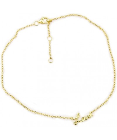 Gold Vermeil Sterling Silver Love Anklet $14.83 Anklets