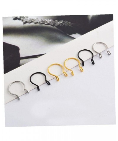 Nose Rings Fake Septum Rings Hoop Nostril Piercing Ring Clip On Nose Rings Body Jewelry For Women Men $3.79 Body Jewelry