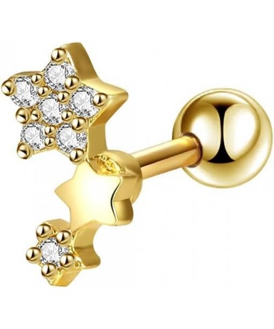 4pcs mix sterling silver 925 cartilage earring flower gold $12.38 Body Jewelry