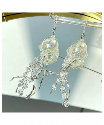 Fashion Jellyfish Tassels Drop Earrings Simple Pendant Earring Statement Jewelry silver $5.89 Earrings