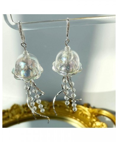 Fashion Jellyfish Tassels Drop Earrings Simple Pendant Earring Statement Jewelry silver $5.89 Earrings