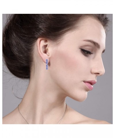 925 Sterling Silver Blue Sapphire Earrings For Women (4.40 Cttw, Oval 6X4MM) Tanzanite, December $42.39 Earrings