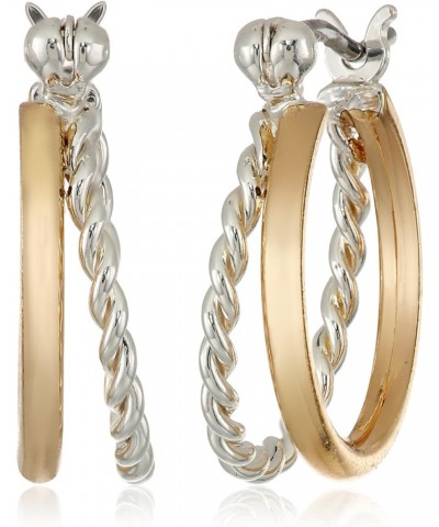 Classics" Two-Tone Click Top Hoop Earrings $7.61 Earrings