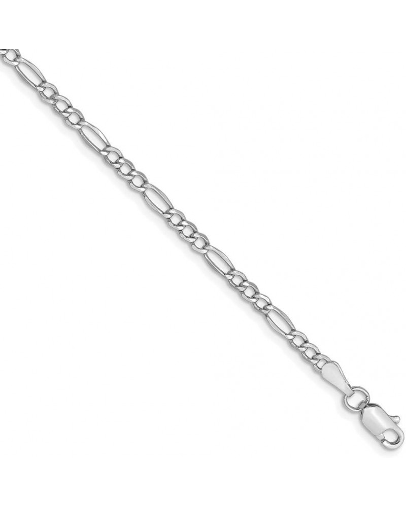 14k White Gold Figaro Chain Necklace - with Secure Lobster Lock Clasp (Width - 2mm) 10.0 Inches $123.75 Necklaces