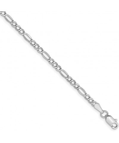 14k White Gold Figaro Chain Necklace - with Secure Lobster Lock Clasp (Width - 2mm) 10.0 Inches $123.75 Necklaces