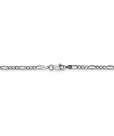 14k White Gold Figaro Chain Necklace - with Secure Lobster Lock Clasp (Width - 2mm) 10.0 Inches $123.75 Necklaces