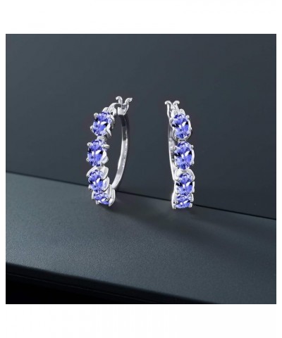 925 Sterling Silver Blue Sapphire Earrings For Women (4.40 Cttw, Oval 6X4MM) Tanzanite, December $42.39 Earrings