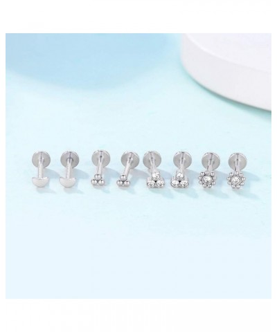 18G 316L Stainless Steel Labret Monroe Lip Ring Studs Cartilage Helix Tragus Conch Daith Nose Piercing Jewelry 6mm Silver 18G...