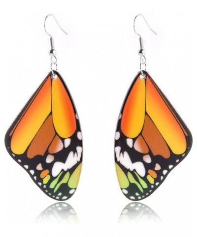 Unique Chic Charm Bohemia Colorful Acrylic Resin Monarch Butterfly Wing Drop Earrings Animal Butterfly Dangle Earring for Wom...