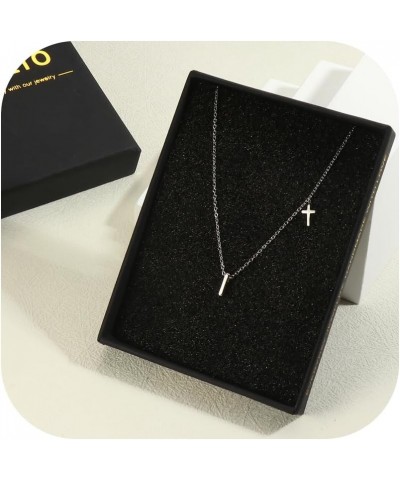 Initial Necklaces for Women 14K Gold Plated/Silver Initial Necklace Dainty Letter Cross Necklace Tiny A-Z Pendant Necklace Tr...