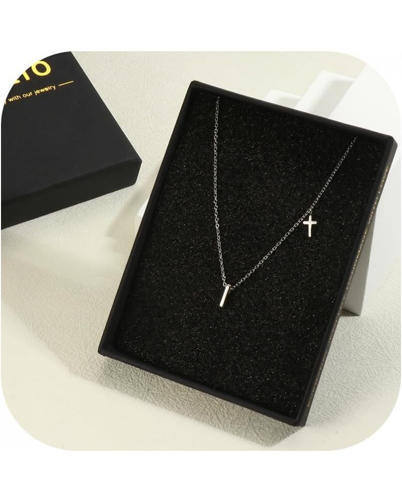 Initial Necklaces for Women 14K Gold Plated/Silver Initial Necklace Dainty Letter Cross Necklace Tiny A-Z Pendant Necklace Tr...