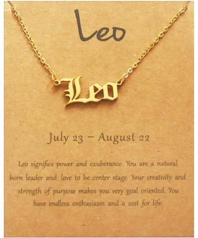 Zodiac Necklaces 18K Gold Plated Stainless Steel 12 Astrology Constellation Letter Necklaces for Women Girls Leo $8.11 Necklaces