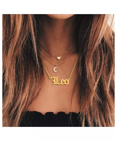 Zodiac Necklaces 18K Gold Plated Stainless Steel 12 Astrology Constellation Letter Necklaces for Women Girls Leo $8.11 Necklaces