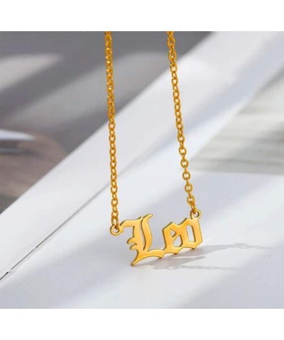 Zodiac Necklaces 18K Gold Plated Stainless Steel 12 Astrology Constellation Letter Necklaces for Women Girls Leo $8.11 Necklaces