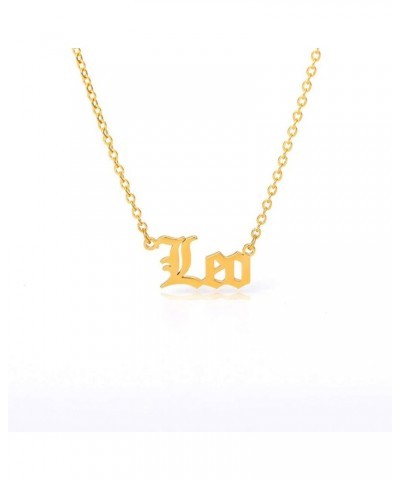 Zodiac Necklaces 18K Gold Plated Stainless Steel 12 Astrology Constellation Letter Necklaces for Women Girls Leo $8.11 Necklaces